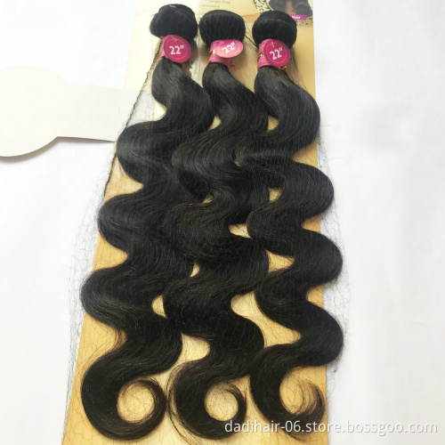 Hot Sale 1 pack 3pcs hair extension and a closure Body Weave 12"-22 Inch Remy Brazilian Human Adorable Hair Extensions